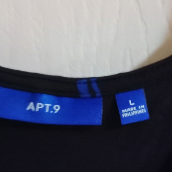 Apt.9 NWT Long Dress sz. Large Black w‎ Blue&Green - Picture 8 of 13